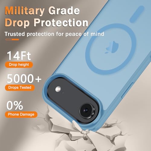 Image of YENAPOON for iPhone Air Case, Matte Magnetic Phone Cover [with 1 Screen Protector] [Support for MagSafe] [Shockproof Military Grade Protection] Translucent Frosted Back, Lavender Purple