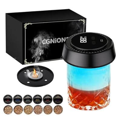 CGNiONE Electric Whiskey Smoker Kit with RGB Li...