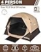 LOYEAHCAMP 4 Person Blackout Camping Tent, Easy Setup Waterproof Family Dome Tent for Camping with Rainfly, Portable Double Layer Large Family Tent for Outdoor Camping&Hiking