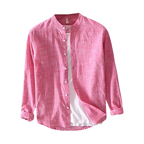 Chemise homme manches longues rouge unie L538 fini le col qui s'affaisse