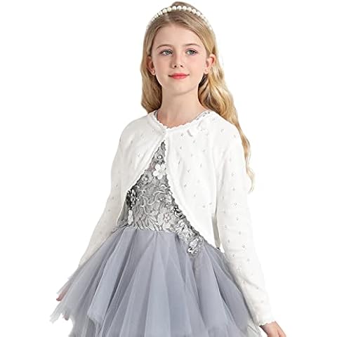Adorel Girls' Cream Cotton Bolero Cardigan Cover