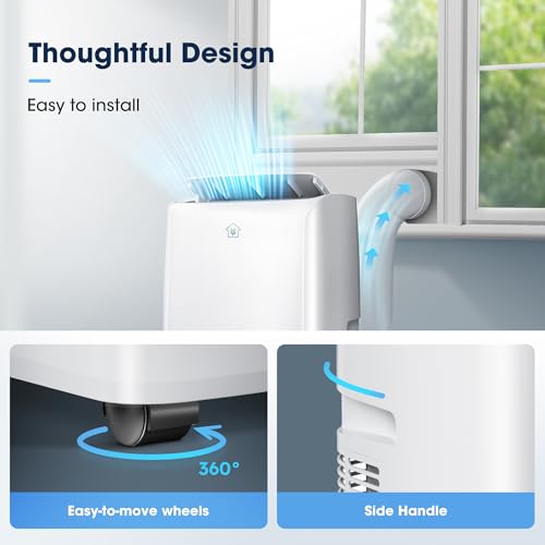 Image of 14000 BTU Portable Air Conditioners, Smart Portable AC Unit with App & Remote Control, 4-in-1 Cooling, Heating, Dehumidifier, Fan for Rooms up to 700 sq.ft, 24H Timer, 3 Speed