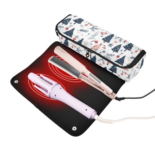 Bolsa de viaje resistente al calor Playful Winter Marble para herramientas de cabello como planchas, rizadores y accesorios, organizador portátil miniatura 2