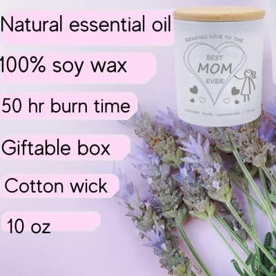 Miniatura 6 de Vela blanca perfumada Best Mom Ever de hija, hijo para cumpleaños, Navidad, día de la madre, vela de 10 onzas