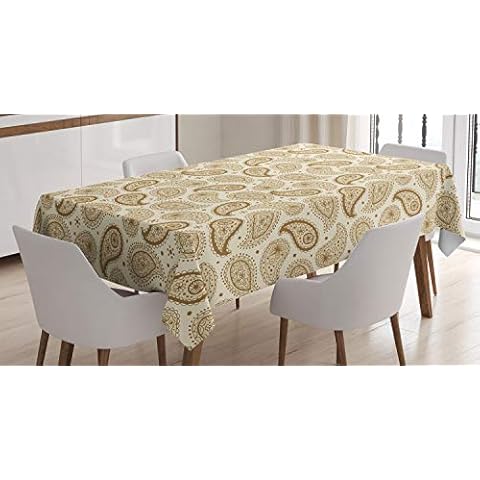ABAKUHAUS Beige Mantele, Paisley Oriental Persa, 140 x 240 cm, Crema Cover