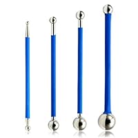 SPEEDWOX Abdichtungswerkzeug Metallkugel 4 Stück Polymer Ton Werkzeug Kit Fugenveredelung für Fliesen Fugenbeschichtung Dichtstoff Finishing Fondant Kuchen Papier Blume Dekorier DIY Werkzeug Set