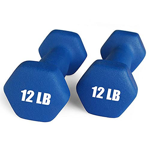 Portzon 10 Colors Options Compatible with Set of 2 Neoprene Dumbbell,1-15 LB, Anti-Slip, Anti-roll, Hex Shape