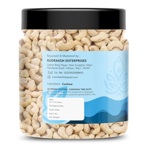 Image of Auravita Premium Whole Cashews 100GM | Natural and Unsalted Kaju Ideal for Dieting, Snacking, Cooking, and Baking | Protein Rich Kajau Dry Fruits Perfect for Gifting