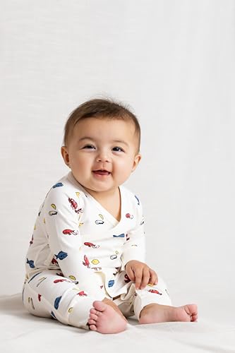Image of monica + andy Kimono Tie Long Sleeve One Piece, 100% Organic Baby Clothes for Girls & Boys, Preemie, Newborn & Infant