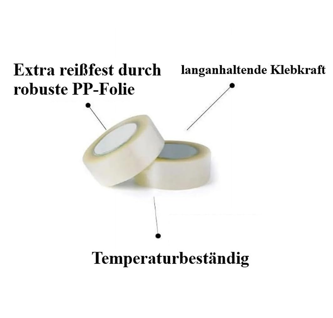 Bayli 72 Rollen Transparentes Paketklebeband 48mm x 66m – Profi Verpackungsband für Lager & Logistik