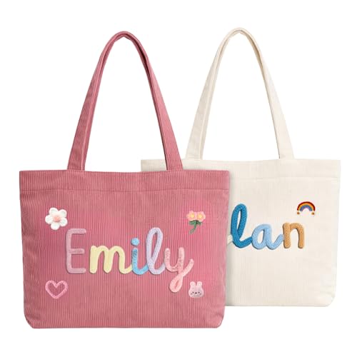 Bolso tote personalizado para mujer en pana miniatura 1