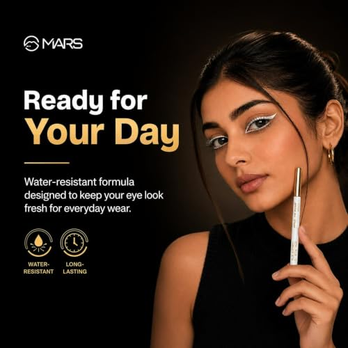 Image of MARS Kohl of Fame Up to 12 Hours Stay Retractable Kajal | Smudgeproof and Waterproof | Long Lasting (0.35g) (White) (Pack of 2)