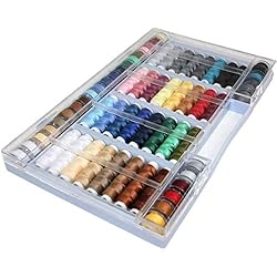Hilos Para Coser A Máquina Precio Alzetta Surtido de 64 Hilos de Colores (100% poliéster, Aptos para máquina de Coser)