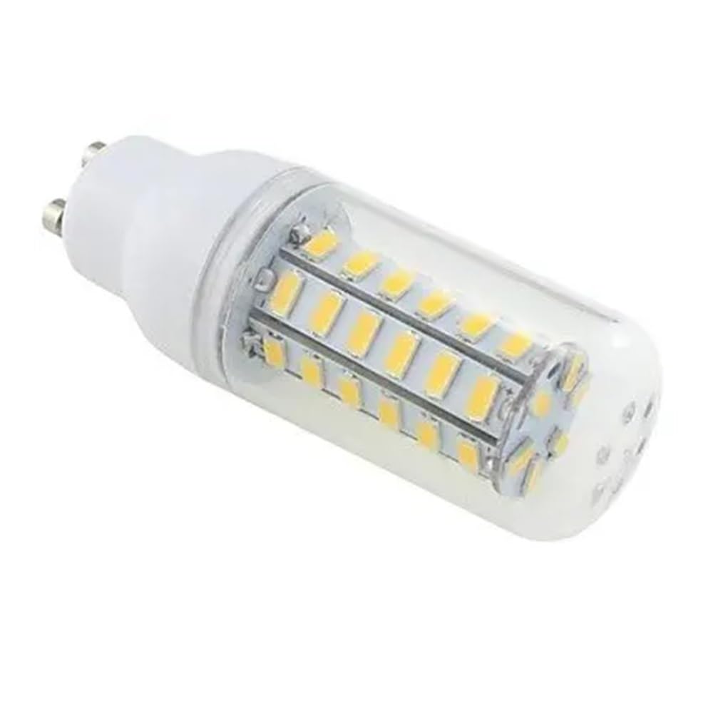 Iluminación KJXP, Paquete de 20 bombillas LED tipo globo AC220V GU10 5W 48-SMD5730 500LM bombillas de maíz blanco cálido/frío(Warm White)