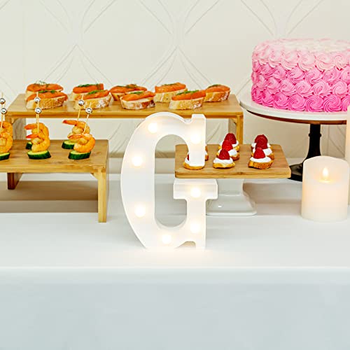 Image of Restaurantware Illumify 6 x 1.2 x 8.7 Inch Light Up Letter 1 Durable Marquee LED Light - Letter G Touchproof White Plastic Party Light Keyhole Slot For Parties Weddings Or Special Events