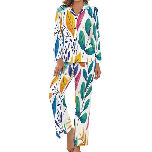 Ensemble pyjama manches longues pour soirées d'été et détente salon cocooning