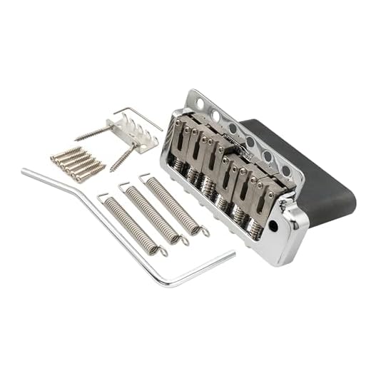 Wilkinson WVPC-SB 54mm 6 Agujero Guitarra Strato Puente Tremolo con Silletas Acero Inoxidable Bloque de Acero Completo para Import Strat/Japan Strat, Cromado
