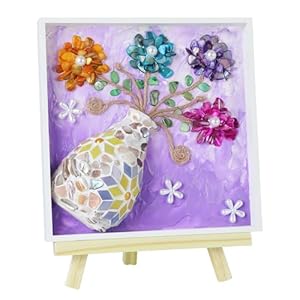 DIY Vase Mosaic Painting Kit, DIY Mosaic Arts and Craft Kits with Cream Glue Accessories, Handmade Sticker Painting Gem Art Kit for Men, Women, Adults, Room Decor, Colorful