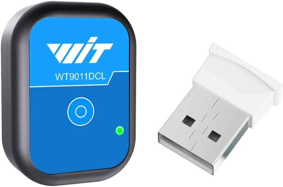 [Bluetooth 5.0 Acceleration Sensors] WT9011DCL MPU9250 Mini Wireless Inertial Sensor, 3-axis Accelerometer+Gyroscope +Magnetometer+Inclinometer, 9-axis IMU Sensor AHRS Module USB