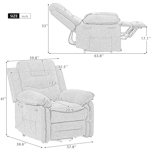 Sillón reclinable eléctrico grande para adulto mayor miniatura 2