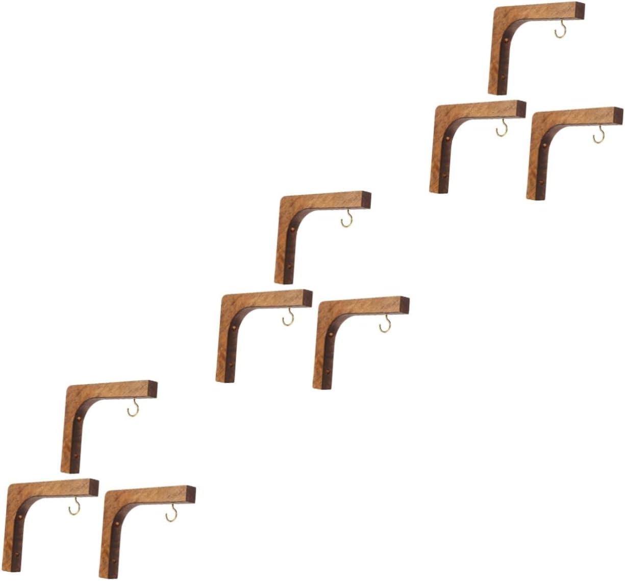 Sosoport 9pcs Wooden Wall Planter Hooks for Indoor Plants Decorative Hanging Plant Bracket for Wall Mounting Rustic Pine for Home and Garden Decor