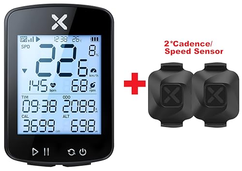 Image of XPR3SS G+ Gen2 Bicycle Computer + 2 Cadence /Speed Sensor Smart GPS Cycling Speedometer | Cadence & Heart Sensor Support | Waterproof ANT+ Bluetooth GPS Tracker | 28+ hr Battery | Odometer for MTB