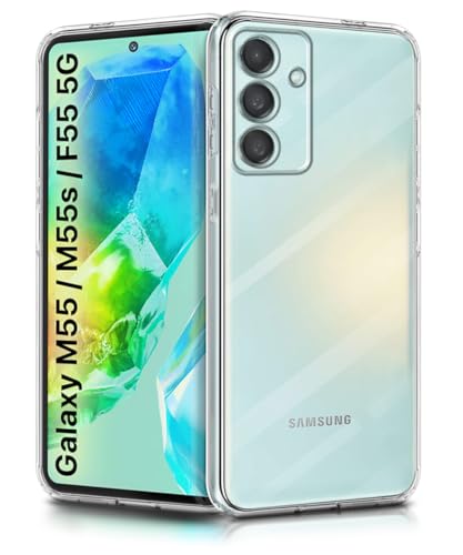 Image of WOW IMAGINE Crystal Clear Transparent Back Case Cover for Samsung Galaxy M55 5G | M55s 5G | F55 5G | Full Device & Camera Protection Shockproof TPU | Flexible Silicone Back Cover Case - Transparent