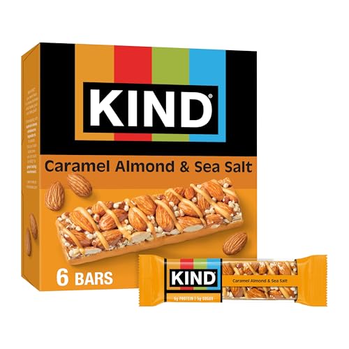 KIND Nut Bars, Caramel Almond & Sea Salt, Healthy Snacks, Gluten Free, Low Sugar, 6g Protein, 6 Count