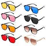 ISIUINN 8 Pieces Retro Square Aviator Sunglasses...