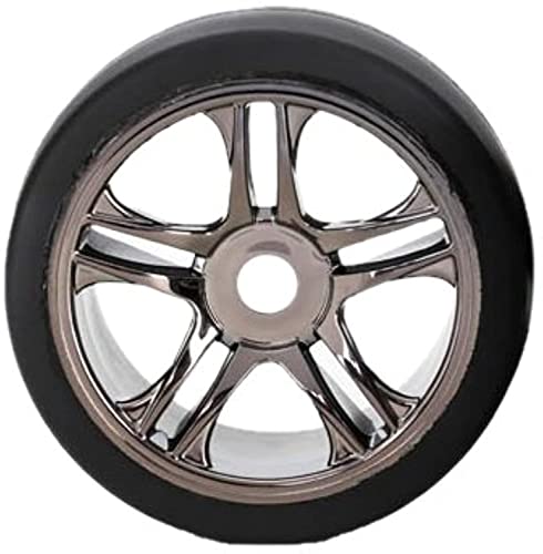 Pneus slicks Traxxas 6479 jantes noir chrome pièces de voiture RC piste