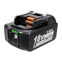 18V Akku für MKT Werkzeuge Kompatibel mit BL1860 BL1850 BL1840 BL1830 BL1820 LXT400, Hochleistungs Li-Ion Ersatzakku mit Überladeschutz & LED (18, Volt, 3.0, Amperestunden)
