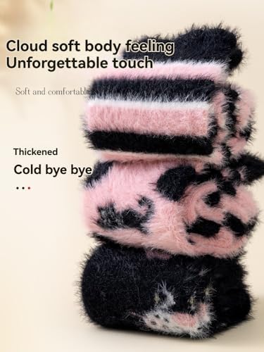 Image of Women Fuzzy socks Winter Fluffy Warm 4-Pairs Cozy Comfy Home Sleeping Socks