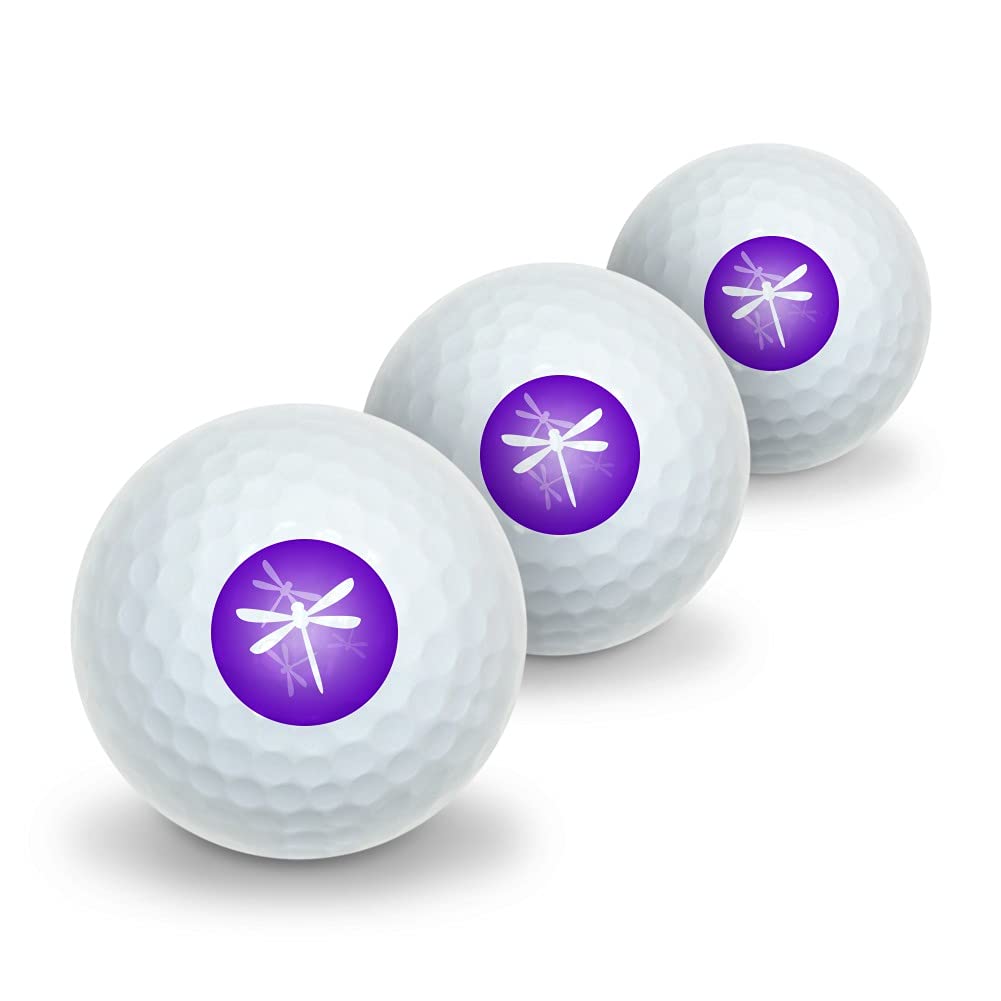 GRAPHICS & MORE Purple Dragonfly Dragonflies Novelty Golf Balls 3 Pack