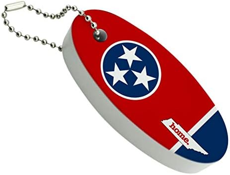 GRAPHICS & MORE Tennessee TN Home State Flag Officially Licensed Floating Keychain Oval Foam Fishing Boat Buoy Key Float