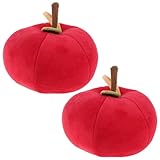 ERINGOGO 2 Adornos de Manzano: Llavero con Forma de Manzana de Peluche de Dibujos Animados, Modelo de Fruta Rellena, Abalorio para Bolso, Centro de Mesa Decorativo con Forma de Fruta Roja para