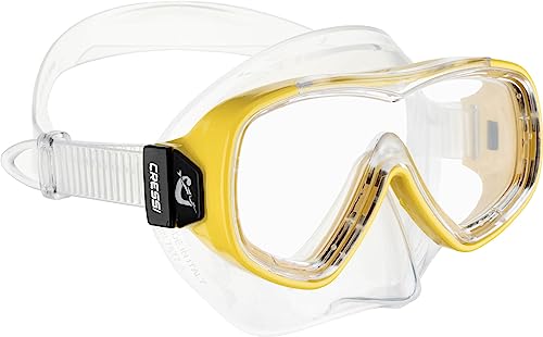 Cressi Piumetta, gafas de buceo niños2, Amarillo, 3-6 años