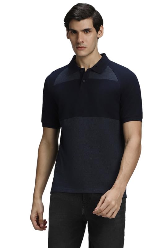 Image of Dennis Lingo Men's Black Cotton Polo Neck Tshirt, Regular Fit Half Sleeve