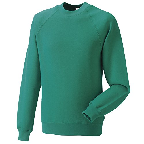 Sweat raglan enfant vert Jerzees NuBlend pour l'école et le sport de 4 ans