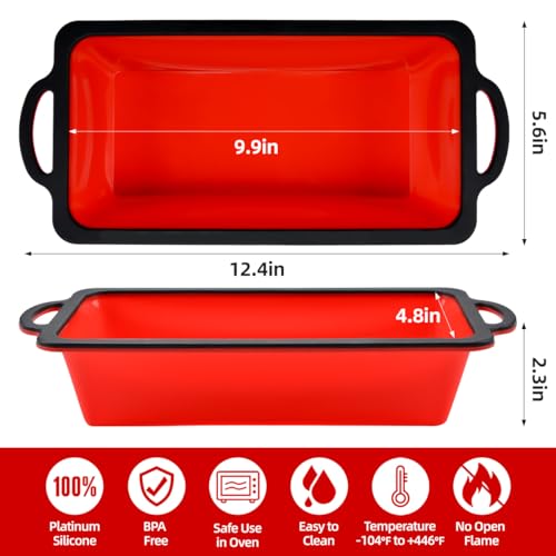 CAKETIME Silicone Bread Loaf Pan, Metal Reinforced Frame Nonstick BPA Free 9.9x4.8x2.3 inch Loaf Pan for Homemade Loaf, Bread, Meatloaf,Cake - Image 5