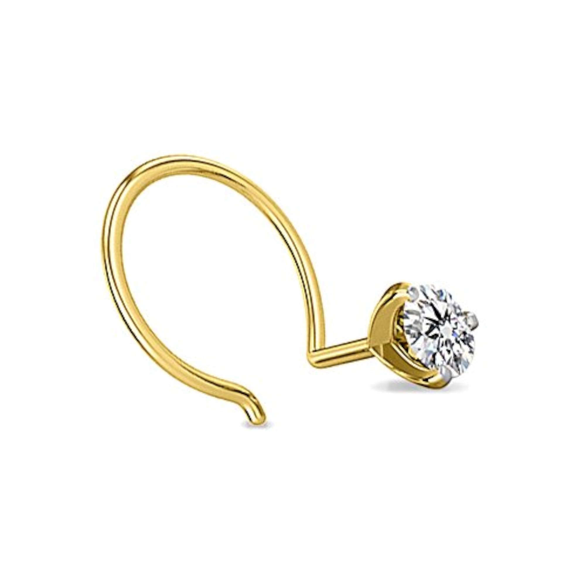 Women's 925 Sterling Silver Solitaire Nose Ring