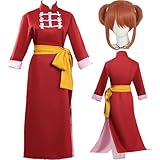 Hauioe Kagura Cosplay Costume Gintama Cosplay Outfit Red Suit Uniform Full Set