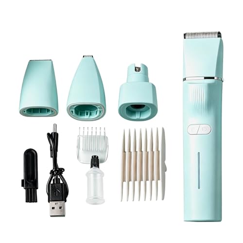 Recortadora De Pelo De Patas Para Perros | Kit De Aseo 4 En 1 Con Luz UV | Cortapelo Gatos Rasuradora Perros - Para Cara Patas Orejas Grupa Hogar Salón De Belleza Veterinaria Baño Perrera