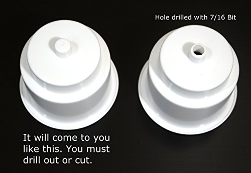 Portavasos plástico blanco universal 3 5/8 pulgadas con orificio de drenaje miniatura 4