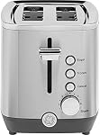 GE 2 Slice Stainless Steel Toaster, Extra Wide Slots for Toasting Bagels, Breads, Waffles & More, 7 Adjustable Shade Settings, Removable Crumb Tray, Countertop Kitchen Essentials, 850 Watts