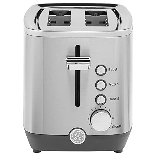 GE 2 Slice Stainless Steel Toaster, Extra Wide Slots for Toasting Bagels, Breads, Waffles & More, 7 Adjustable Shade Settings, Removable Crumb Tray, Countertop Kitchen Essentials, 850 Watts