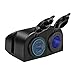YGL Impermeable Cargador QC3.0 USB Dual de 36W + Toma de Encendedor de Cigarrillos de 12V/24V Panel de Tienda de Dos Agujeros, con LED e Interruptor, para Barcos de Coches