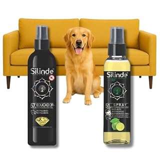 Silinde Kit 2 in 1 Spray Repellente per Cani Anti Pipi + Spray Antimorso Allontana Il Cane dagli Oggetti. Doppia Azione Spray Disabituante per Cani da Interno da Esterno Biologico