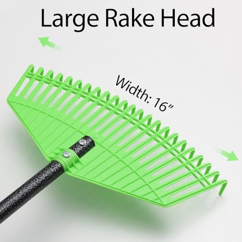 Rastrillo de plástico para hojas 16" ancho, mango largo miniatura 3