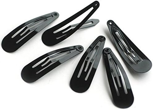 Just Basic Black Metal Hair Snap Clips, Set of 12