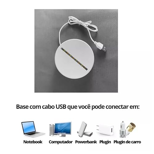 Luminária 3D Com Caneta De Escrever Mesa Cor Branco Quente